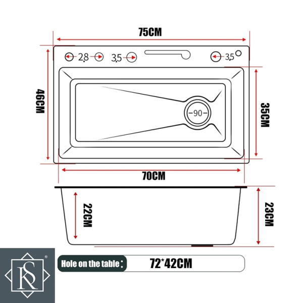 Fregadero Rock Stone de 1 Pozo Con Accesorios LUXE COMPLETO DIGIT