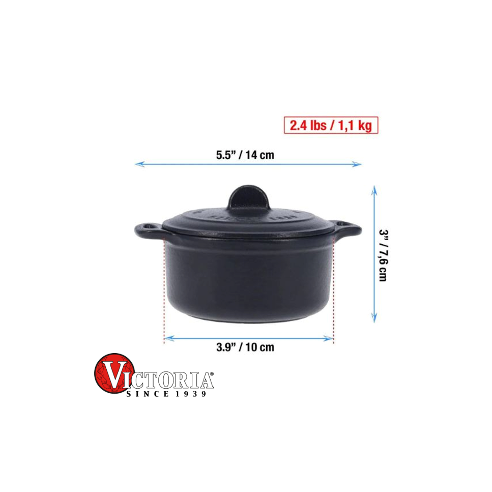 Mini Olla Victoria Cookware Hierro Fundido 39202
