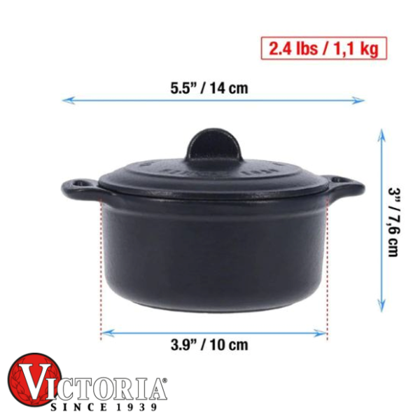 Mini Olla Victoria Cookware Hierro Fundido 39202