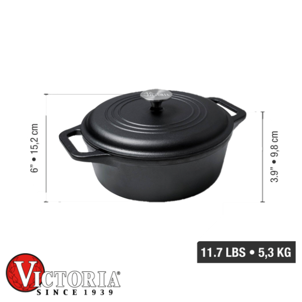 Olla Esmaltada - Horno Holandés Victoria 3.8L Hierro Fundido 35013