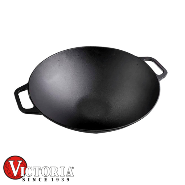 Sartén Wok Victoria Hierro Fundido Precurado 35020