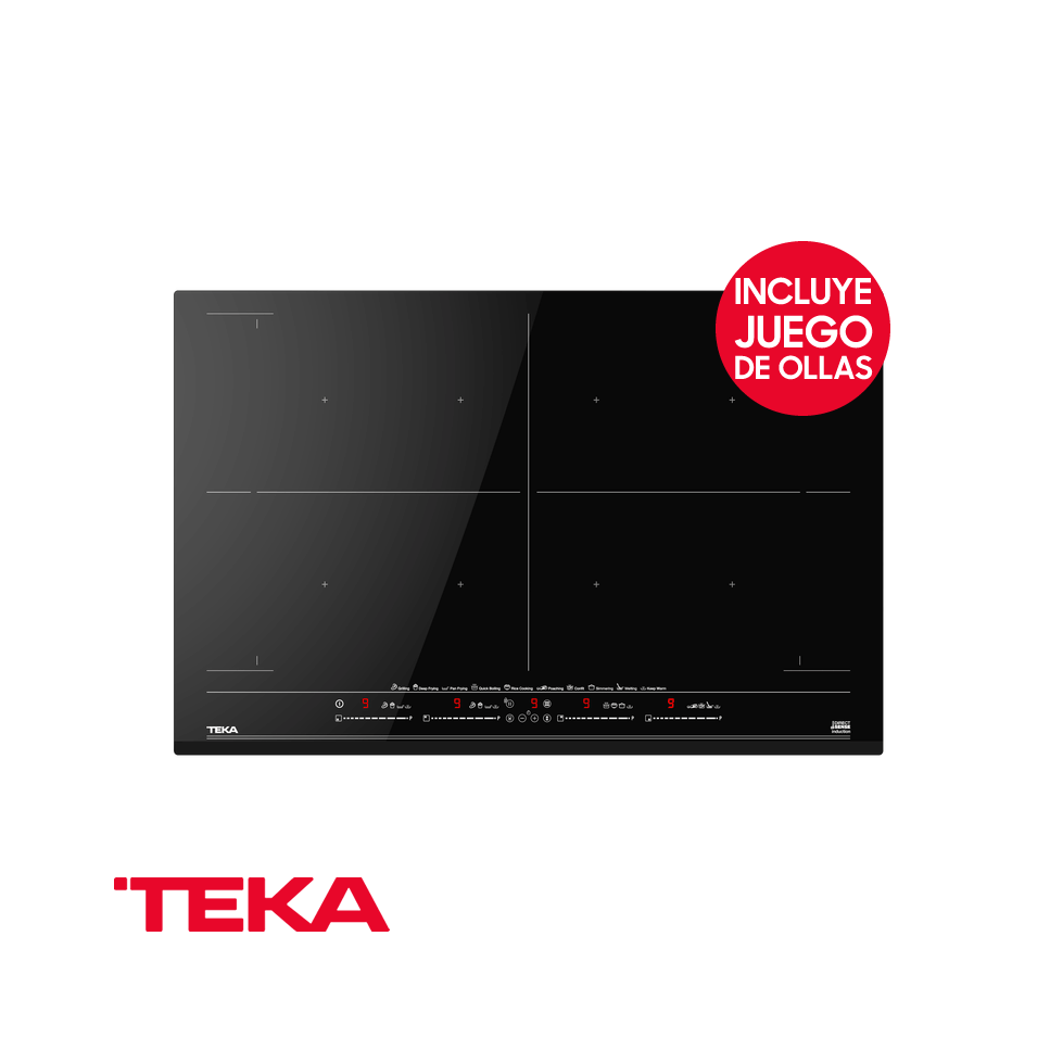 Encimera de Inducción TEKA 7 Zonas 80cm 7400W IZF 88700 MST BK