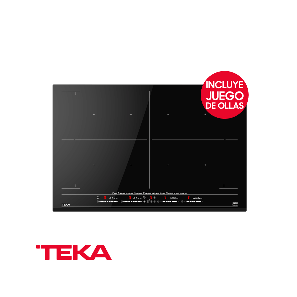Encimera de Inducción TEKA 7 Zonas 80cm 7400W IZF 88700 MST BK