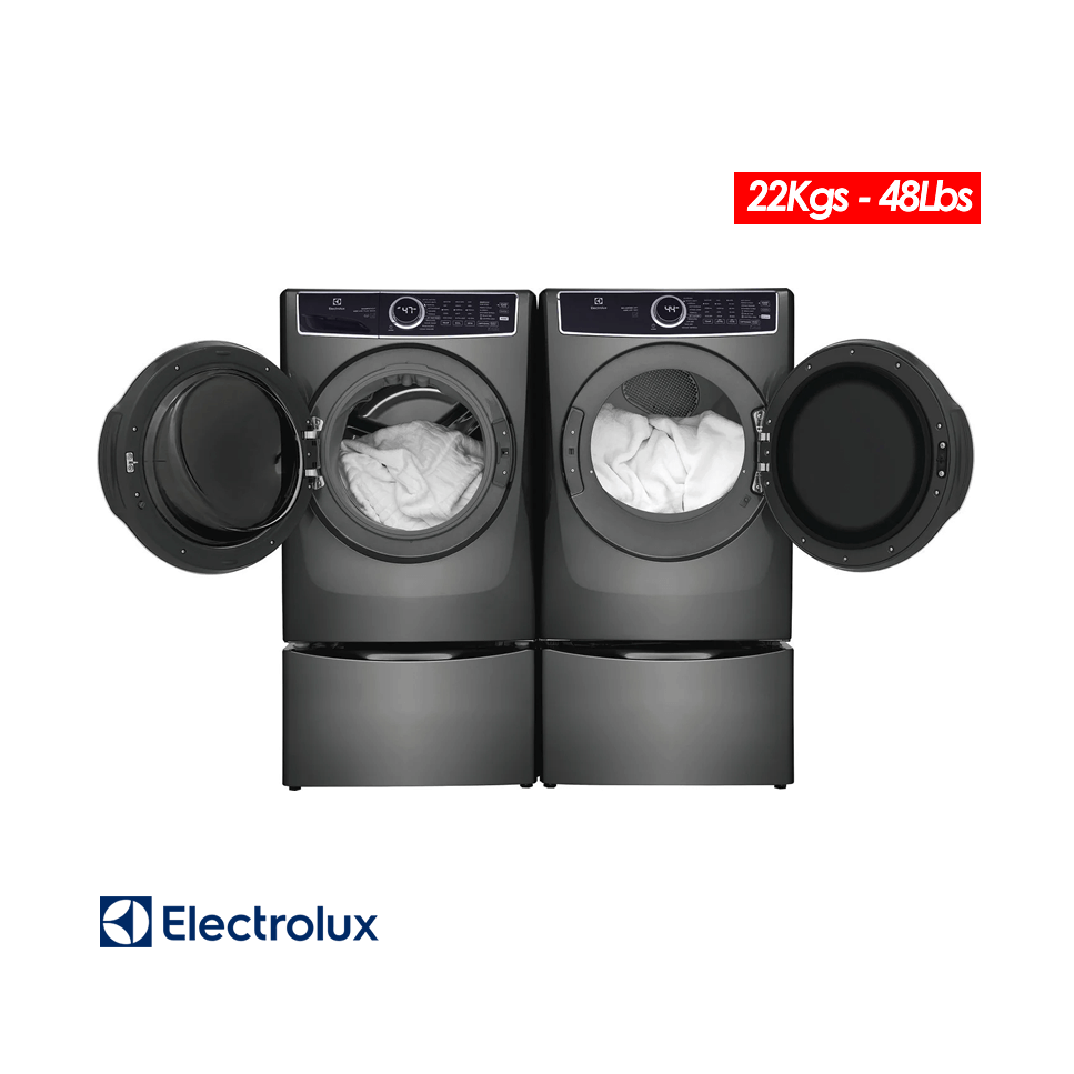 Combo Lavadora + Secadora de Gas Electrolux 22kgs Carga Frontal Ploma Con Base