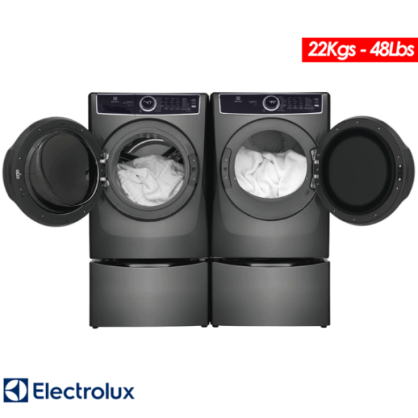 Combo Lavadora + Secadora de Gas Electrolux 22kgs Carga Frontal Ploma Con Base