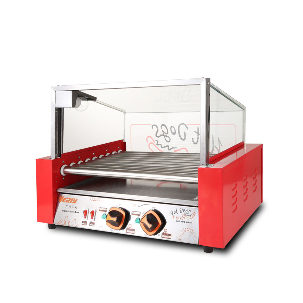 Máquina Eléctrica de Salchichas Para Hot Dog de 9 Rodillos WY-009