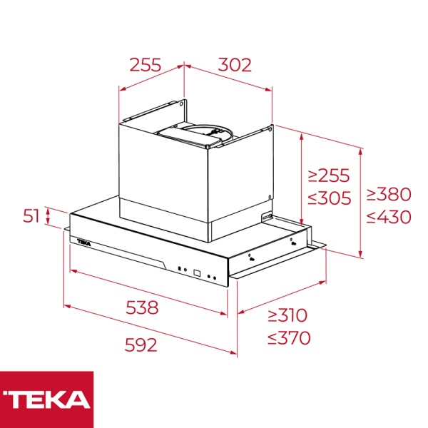 Extractor de Olores Canopio Teka Oculta 54 cm Control Touch GFI 67350