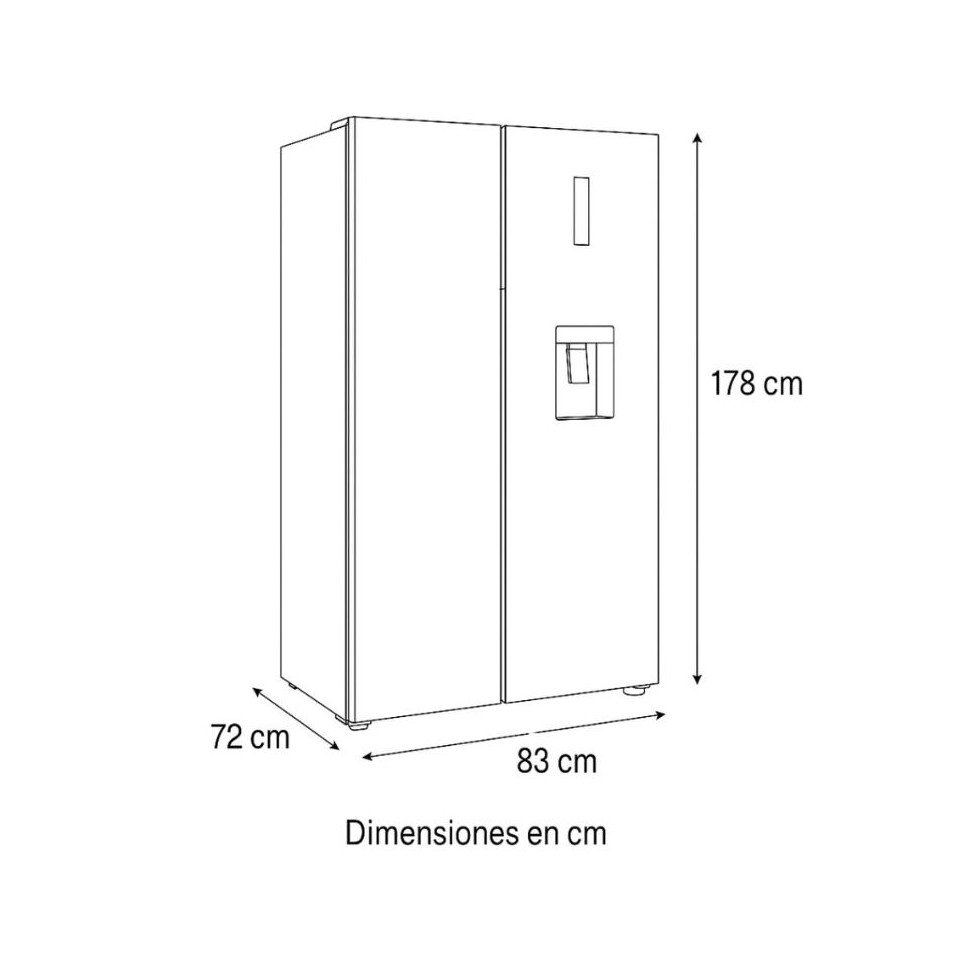 Refrigeradora RCA 538lt Side by Side Inverter Gris BCD-538WD