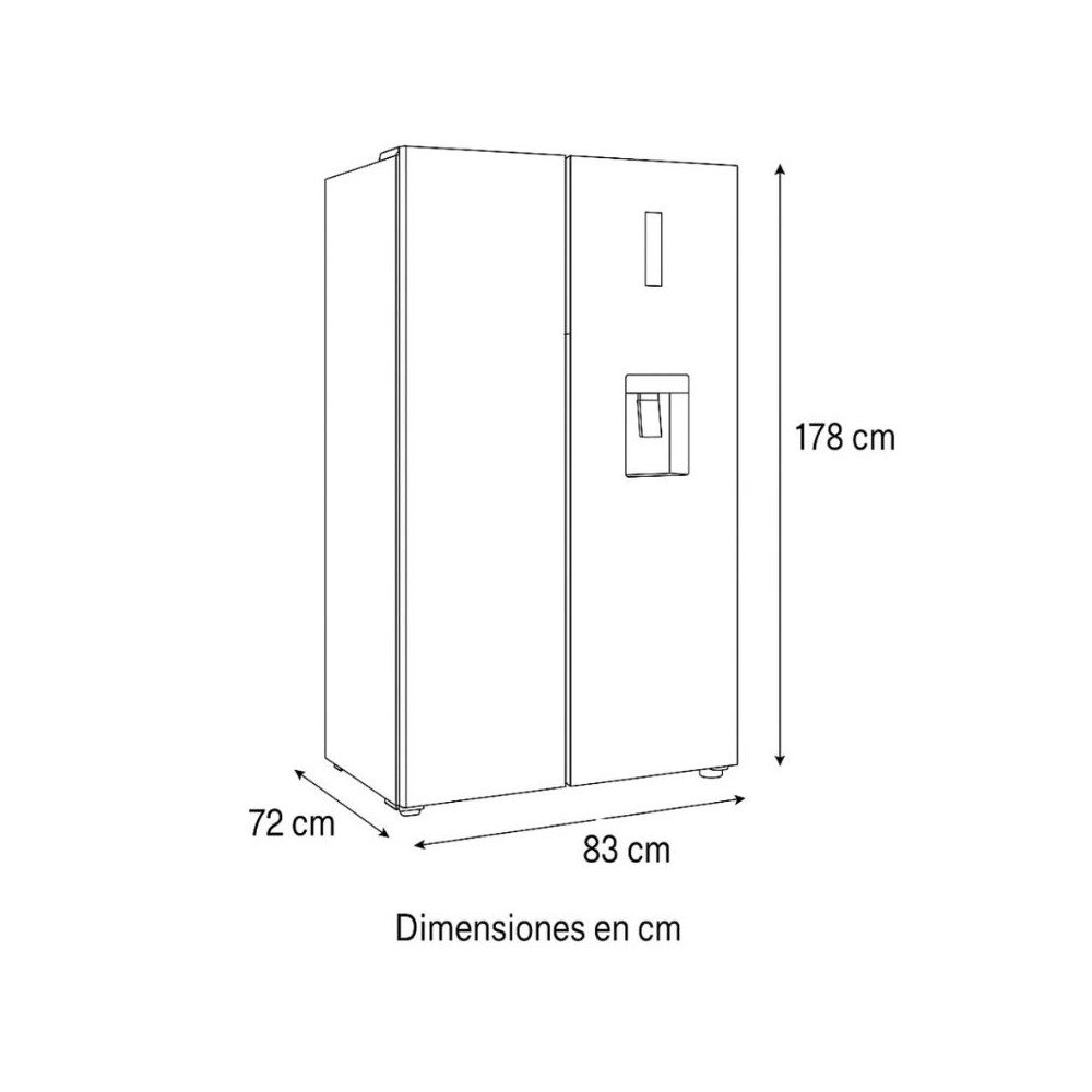 Refrigeradora RCA 538lt Side by Side Inverter Gris BCD-538WD