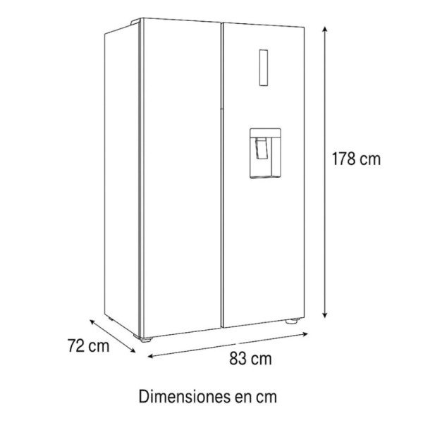 Refrigeradora RCA 538lt Side by Side Inverter Gris BCD-538WD