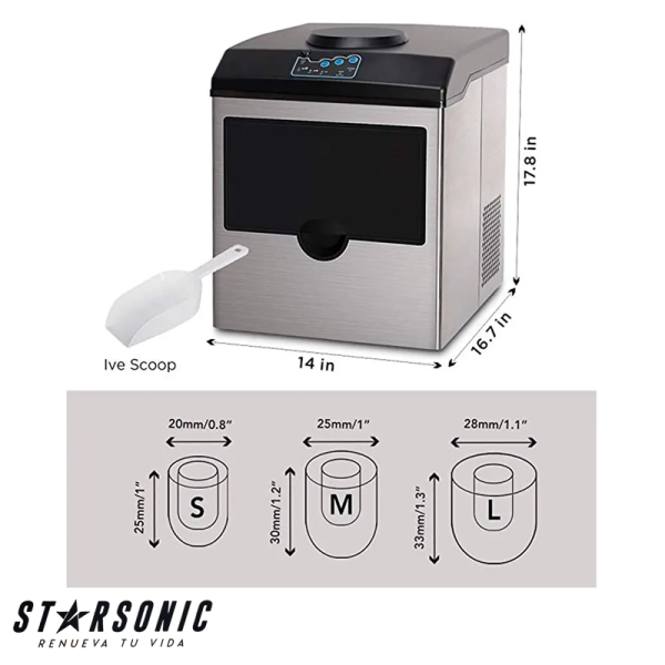 Maquina de Hielos Starsonic Con Dispensador de Agua HZB-22BF