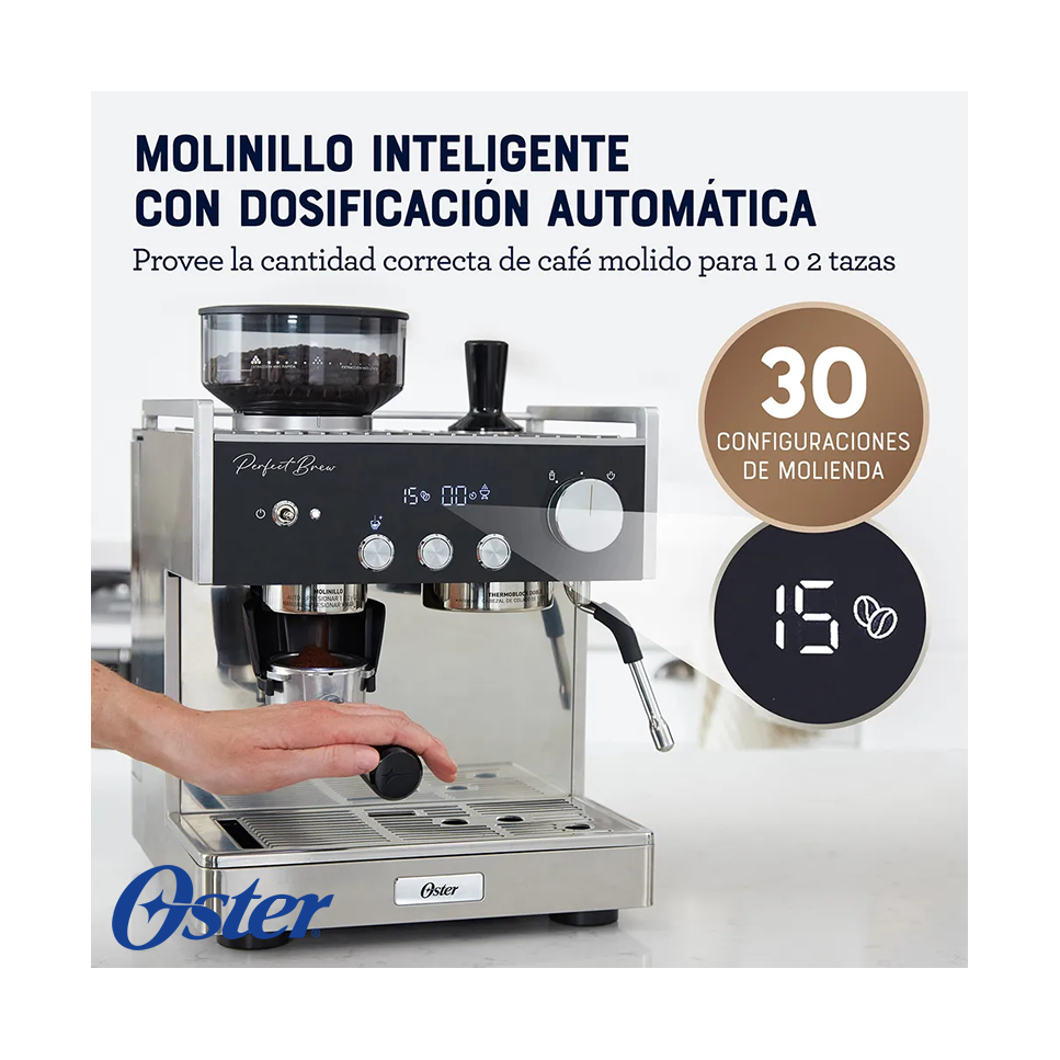 Cafetera Oster PERFECT BREW MÁX Espresso y Capuchino BVSTEM7400