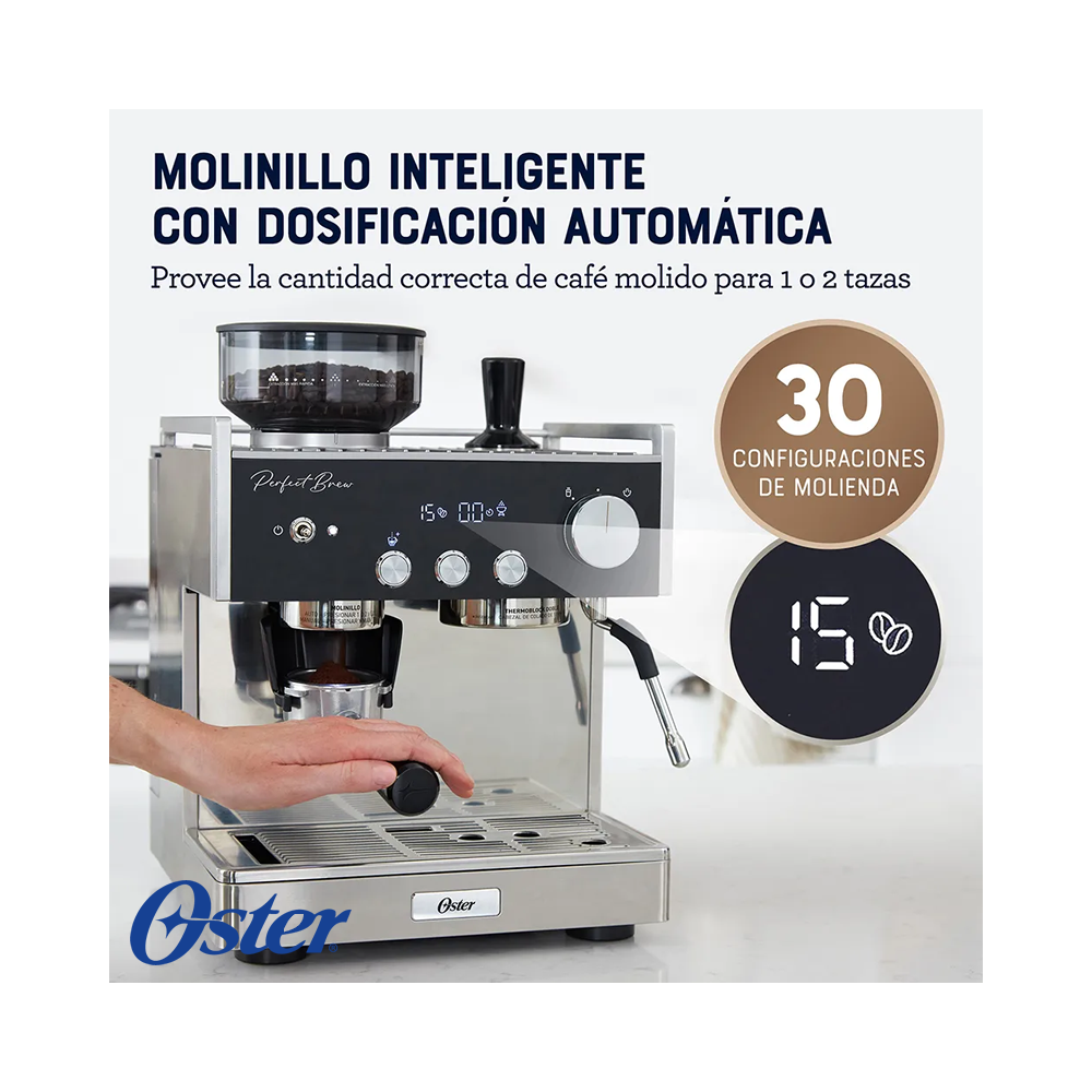 Cafetera Oster PERFECT BREW MÁX Espresso y Capuchino BVSTEM7400