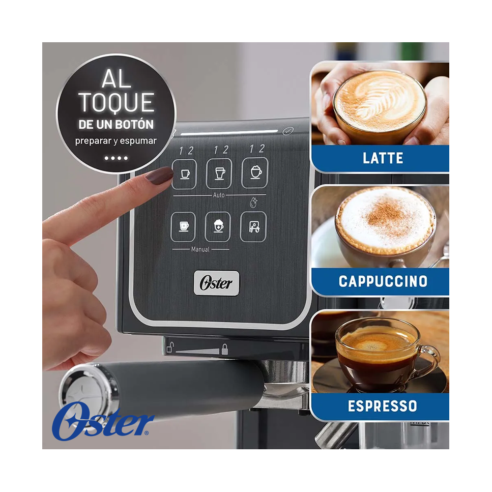 Cafetera Oster Expreso y Capuchino Prima Latte Touch BVSTEM6801M