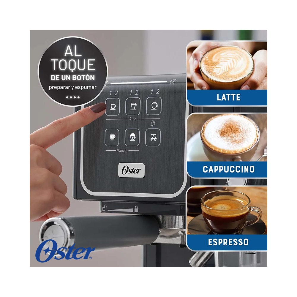 Cafetera Oster Expreso y Capuchino Prima Latte Touch BVSTEM6801M