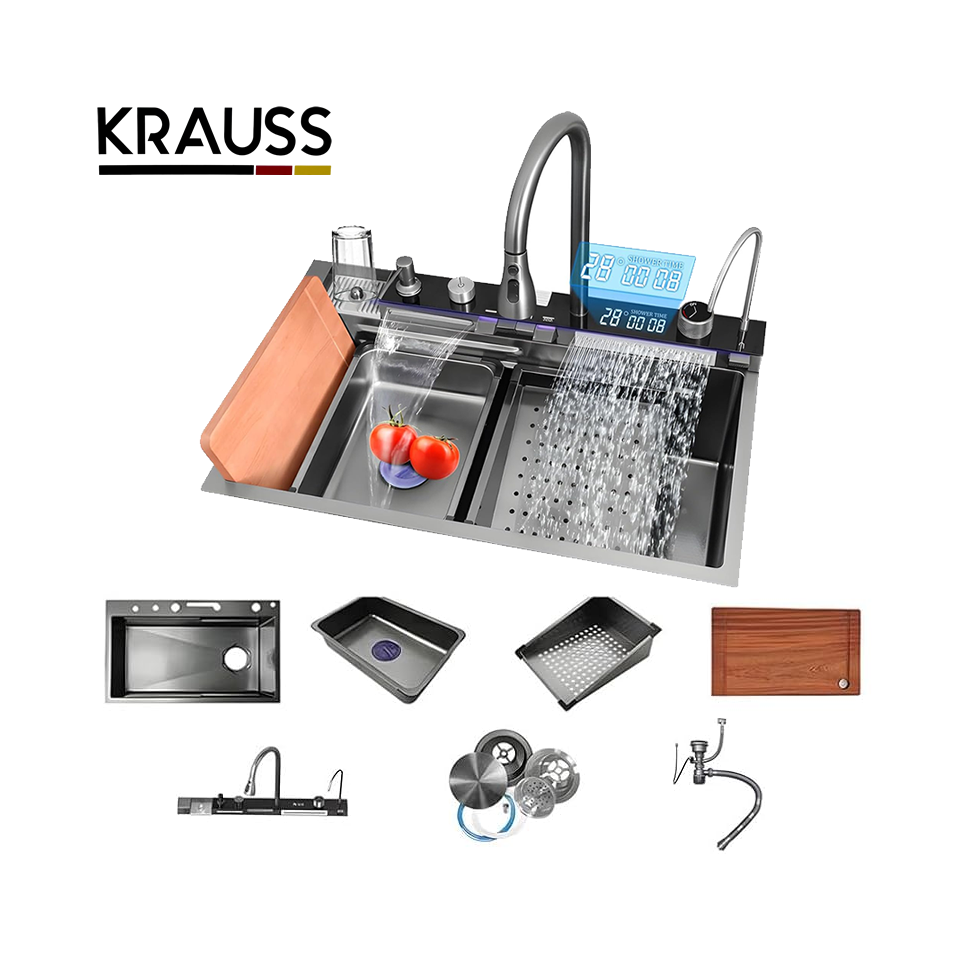 Fregadero Krauss de 1 Pozo Con Accesorios KRAUSS DIG NEG