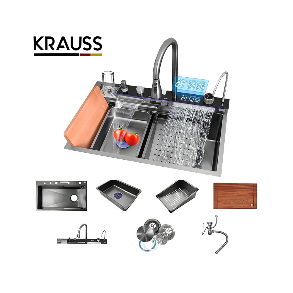 Fregadero Krauss de 1 Pozo Con Accesorios KRAUSS DIG NEG