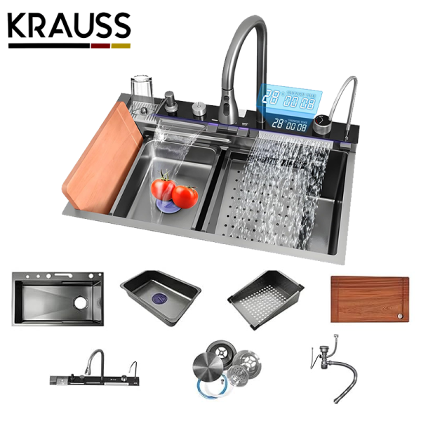 Fregadero Krauss de 1 Pozo Con Accesorios KRAUSS DIG NEG