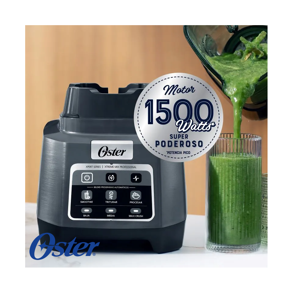 Licuadora Oster Profesional XTREME MIX 1500 Watts - Jarra de Vidrio de 2 Litros BLSXPGBW
