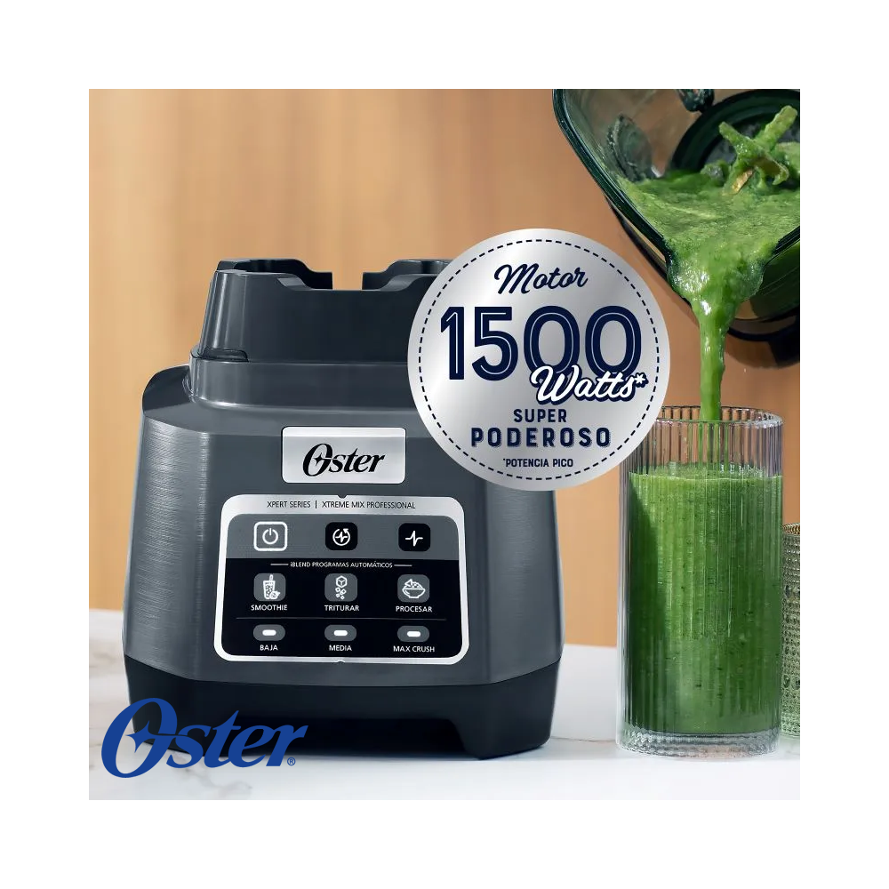 Licuadora Oster Profesional XTREME MIX 1500 Watts - Jarra de Vidrio de 2 Litros BLSTXPGBW