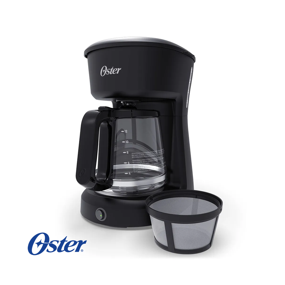 Cafetera Oster Manual de 12 Tazas con Jarra de Vidrio BVSTDCS12B
