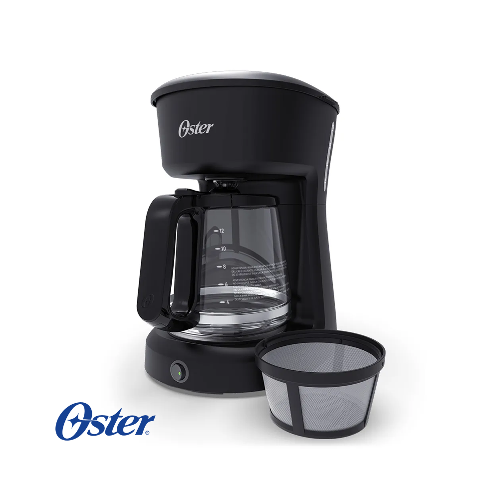 Cafetera Oster Manual de 12 Tazas con Jarra de Vidrio BVSTDCS12B