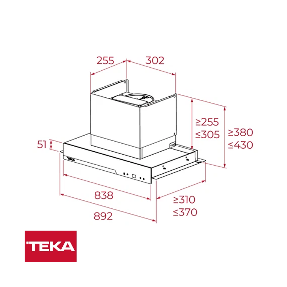 Extractor de Olores Canopio Teka Oculta 84 cm Control Touch GFI 97350