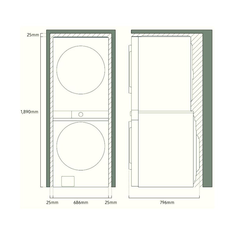 Torre de Lavado Samsung Bespoke 22 kg Electrica 220v WH22DBH570