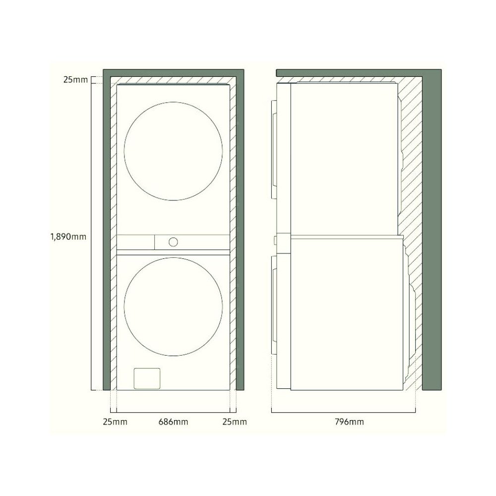 Torre de Lavado Samsung Bespoke 22 kg Electrica 220v WH22DBH570
