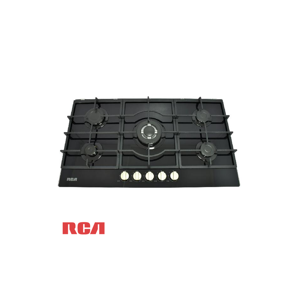 Encimera a Gas Empotrable RCA 5 Quemadores 86cm Vidrio Templado 90G-060
