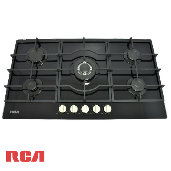 Encimera a Gas Empotrable RCA 5 Quemadores 86cm Vidrio Templado 90G-060
