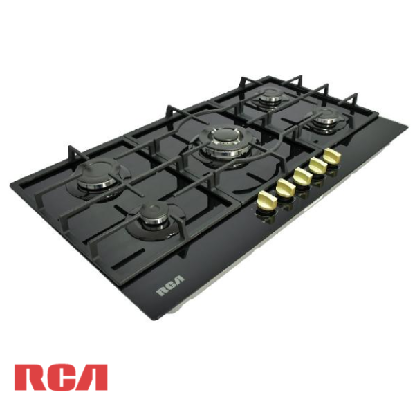 Encimera a Gas Empotrable RCA 5 Quemadores 86cm Vidrio Templado 90G-060