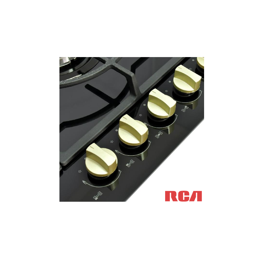 Encimera a Gas Empotrable RCA 5 Quemadores 86cm Vidrio Templado 90G-060