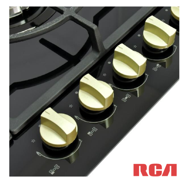 Encimera a Gas Empotrable RCA 5 Quemadores 86cm Vidrio Templado 90G-060