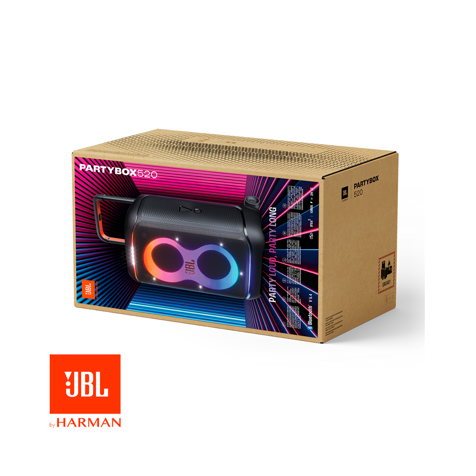 Parlante Altavoz JBL Portátil 400W Bluetooth Con Luces y Batería Recargable PARTYBOX 520