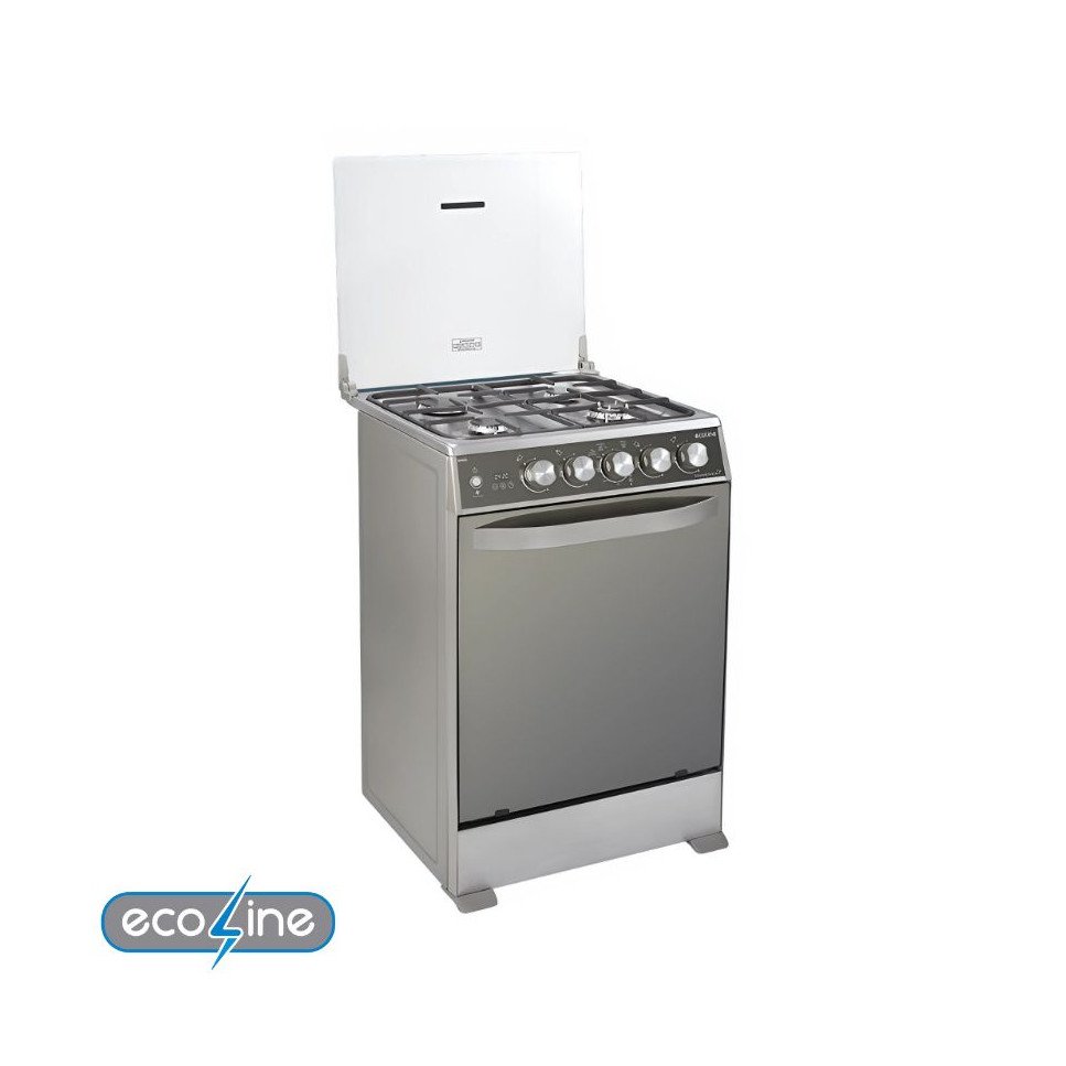 Cocina de Gas Ecoline 4 Quemadores Acero Panel Digital - DOMENICA