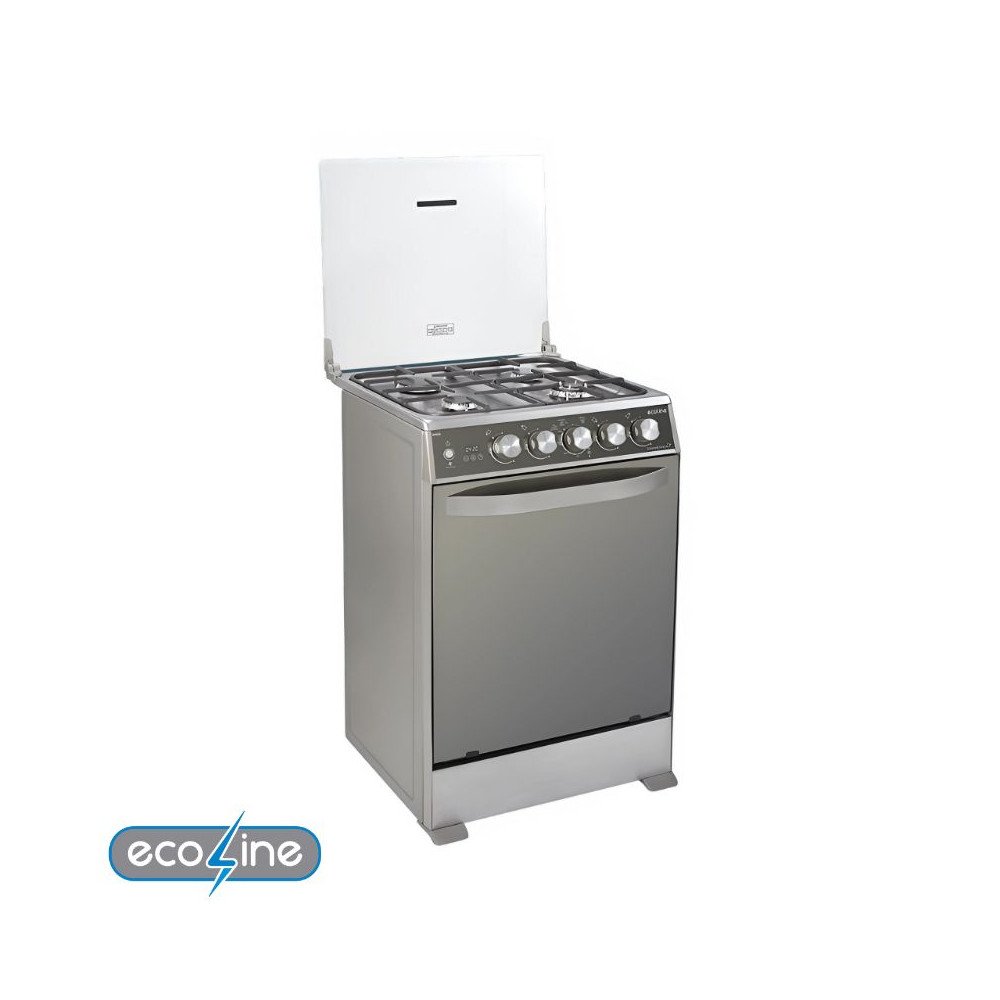 Cocina de Gas Ecoline 4 Quemadores Acero Panel Digital - DOMENICA