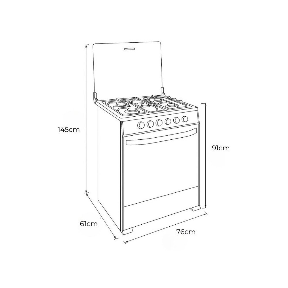 Cocina de Gas Ecoline 5 Quemadores CONSTANZA