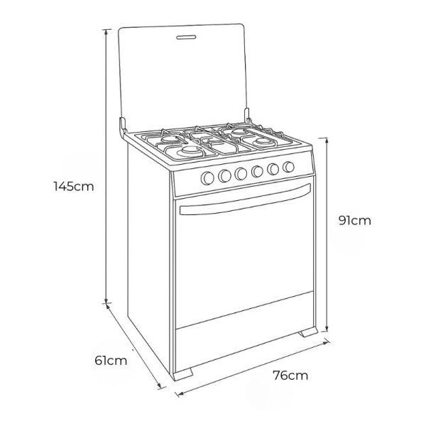 Cocina de Gas Ecoline 5 Quemadores CONSTANZA