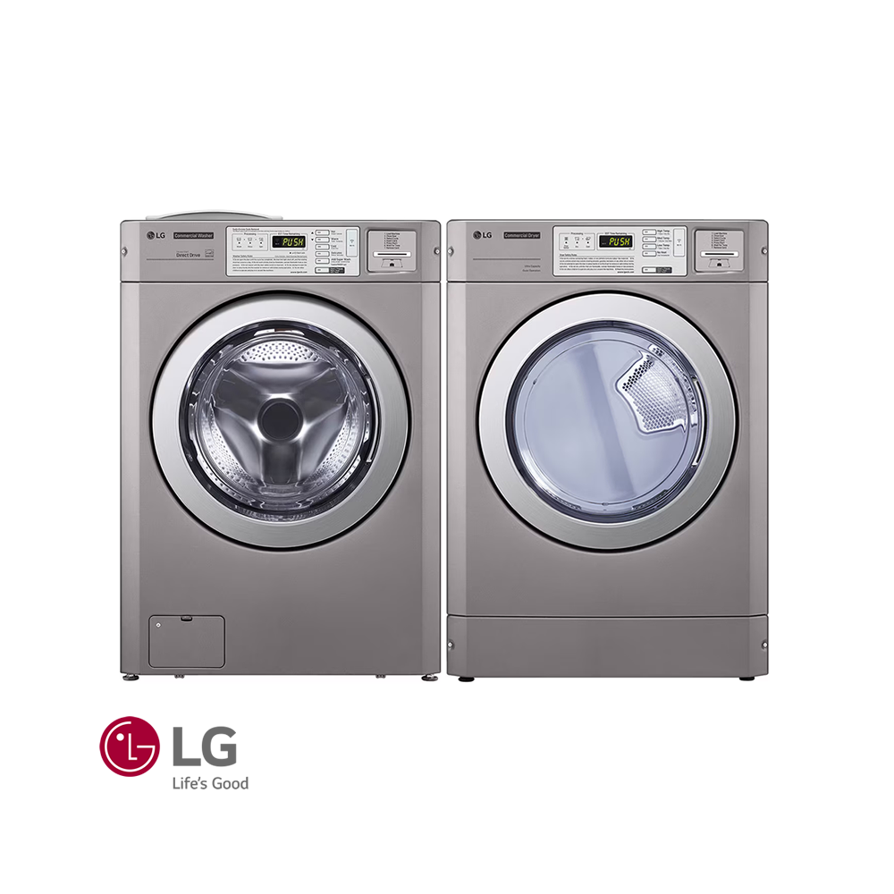 Lavadora + Secadora Eléctrica LG Giant COMERCIAL 10 Kgs – 22 Lbs CARD/OPL