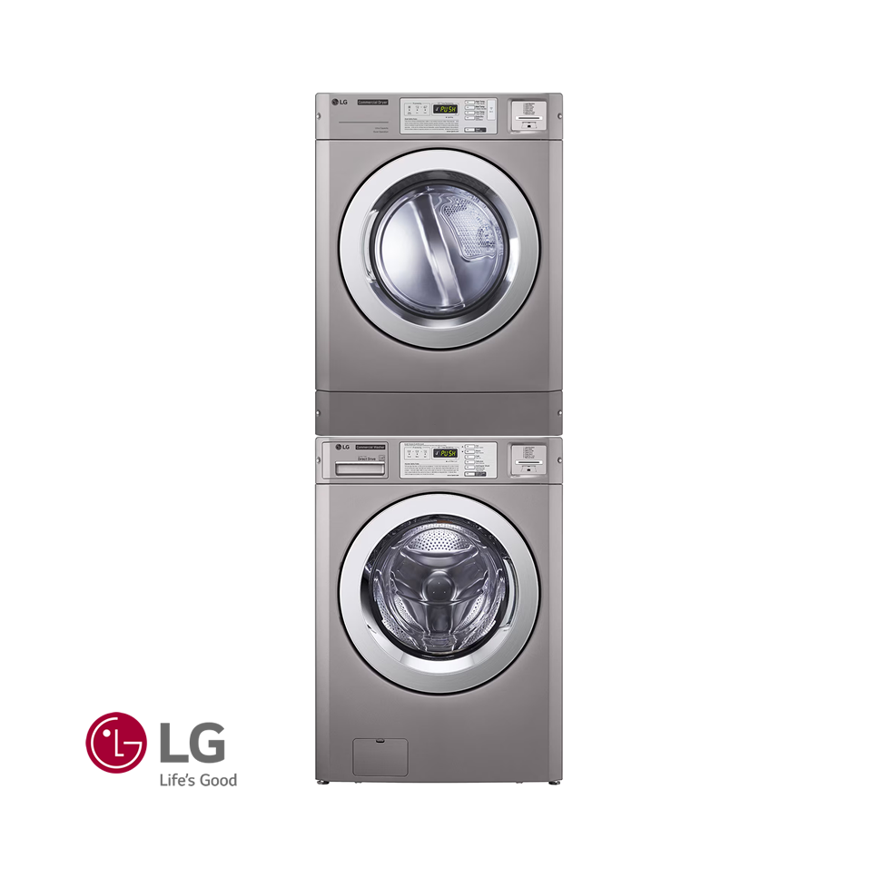 Lavadora + Secadora Eléctrica LG Giant COMERCIAL 15 Kgs – 34 Lbs CARD/OPL