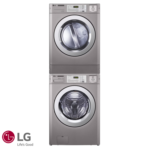 Lavadora + Secadora Eléctrica LG Giant COMERCIAL 15 Kgs – 34 Lbs CARD/OPL