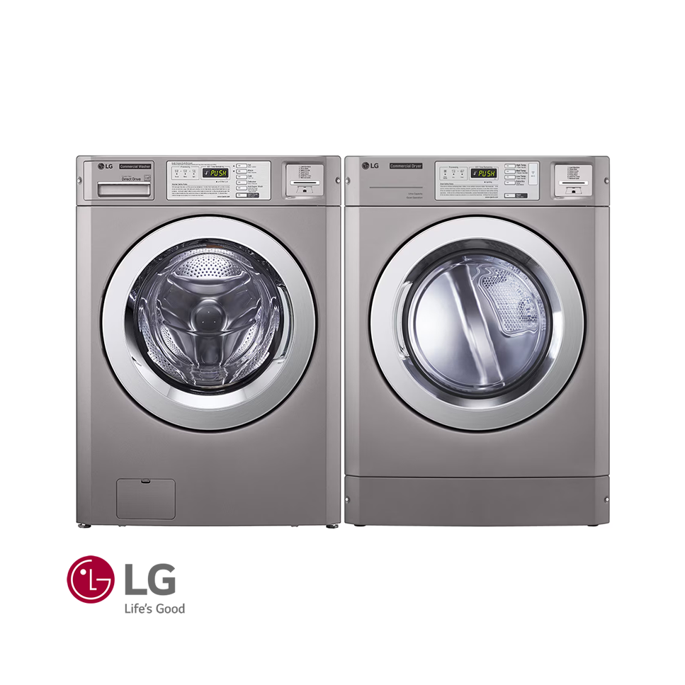 Lavadora + Secadora de Gas LG Titan COMERCIAL 15 Kgs – 34 Lbs (Apilable)