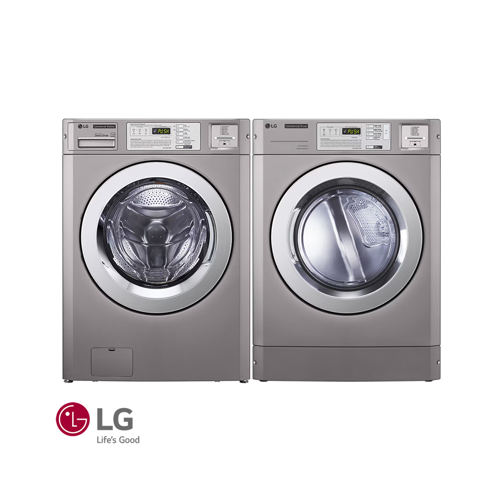 Lavadora + Secadora de Gas LG Titan COMERCIAL 15 Kgs – 34 Lbs (Apilable)