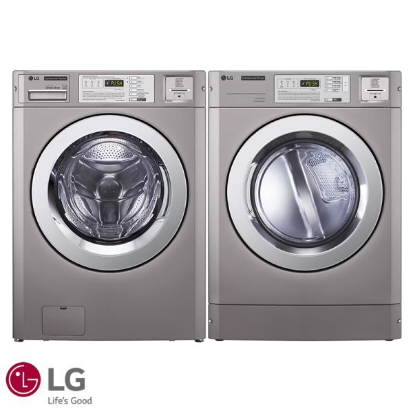 Lavadora + Secadora de Gas LG Titan COMERCIAL 15 Kgs – 34 Lbs (Apilable)