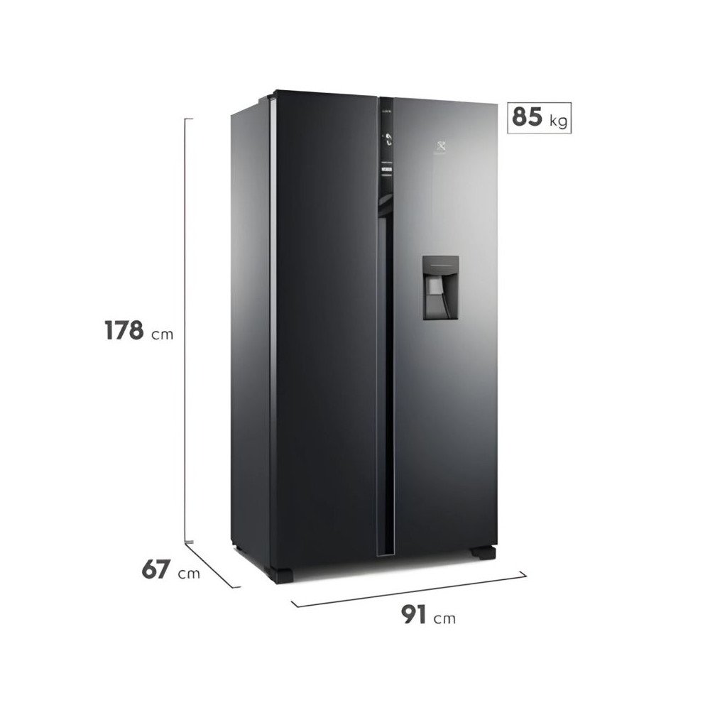 Refrigeradora Electrolux Side By Side 518 Lt Con Dispensador Black ERSA53K6HV6