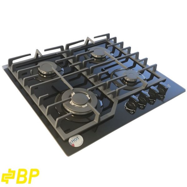 Encimera a Gas Empotrable BP 4Q Vidrio Ceramico Parrilla Hierro Fundido de 60cm  BARCELONA I