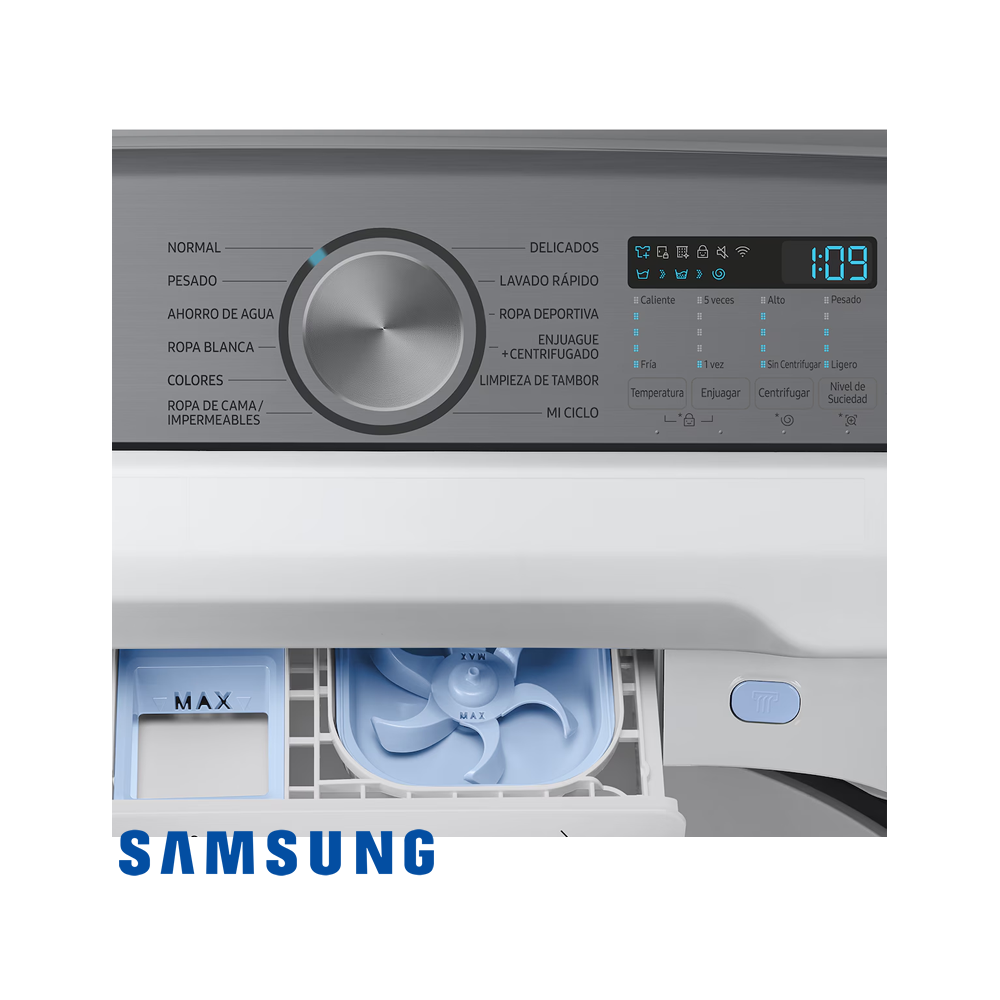 Lavadora Samsung 26 Kgs – 58 Lbs Digital Inverter Sin Agitador WA26DG5500