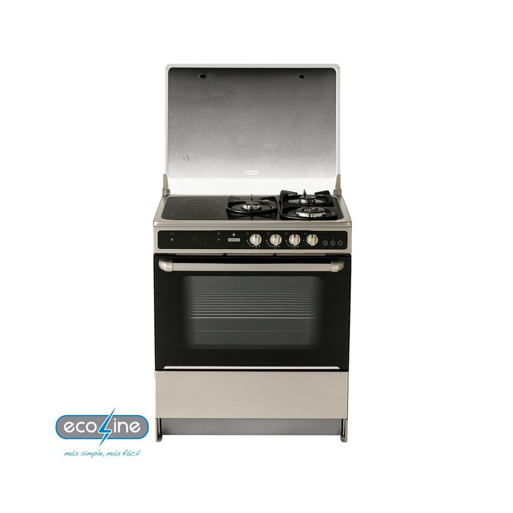 Cocina de Gas Ecoline 2 Inductores 3 Quemadores Eva Hibrida