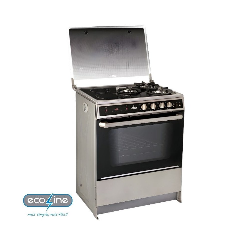 Cocina de Gas Ecoline 2 Inductores 3 Quemadores Eva Hibrida